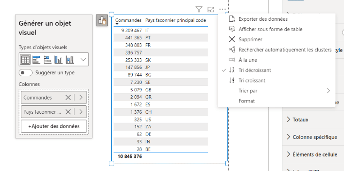 Nouveautés Microsoft Power BI - on object interaction