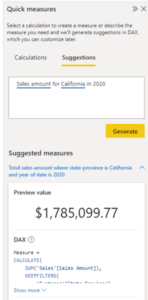 Nouveautés Power BI avril 2023 - quick measures